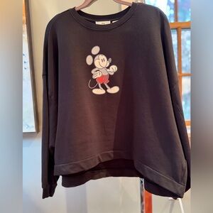 Disney Mickey Mouse Black Unisex Crewneck Sweatshirt 2XL NWT Genuine Mousewear